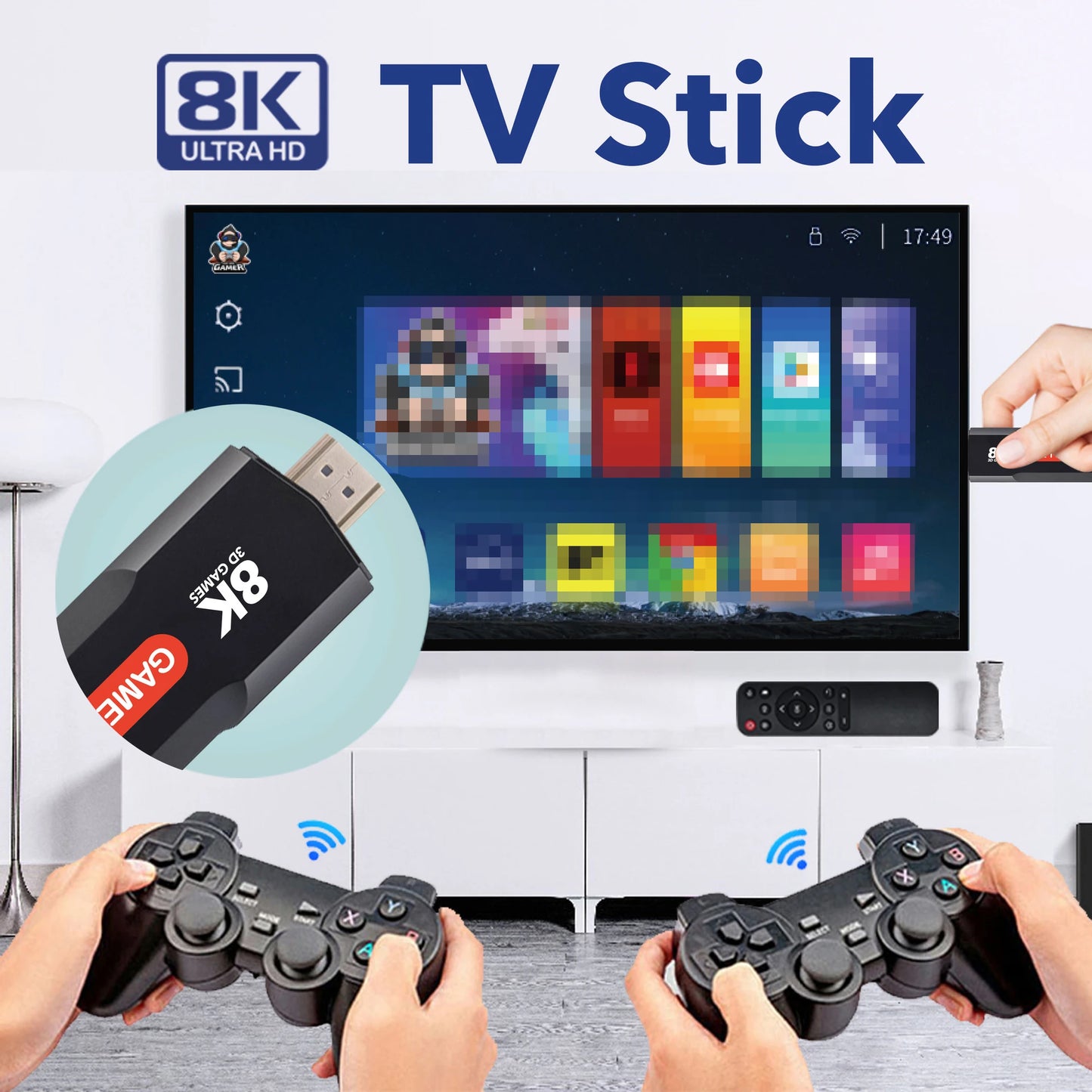 Consola de videojuegos retro Q9 con control inalámbrico